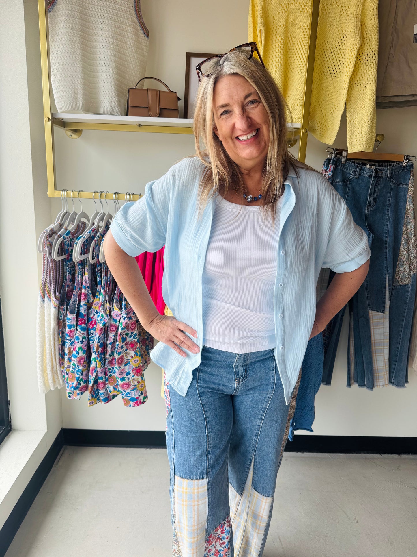 Blue Sawyer Gauze Top