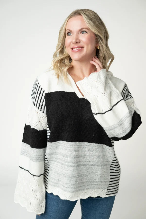 Monochrome Colorblock Hoodie