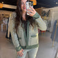 Dark Sage Asymmetrical Cardigan