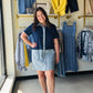 Navy Denim Block Dress