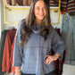 Denim Exposed Stitch Sweater