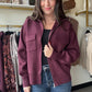 Plum Front Pocket Sweater Jacket