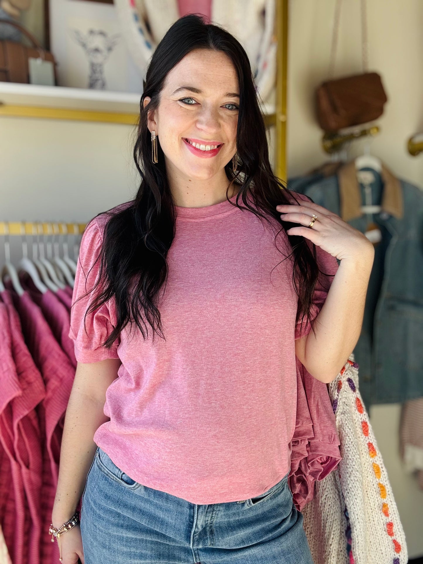 Heathered Pink Katie Cozy Top