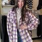 Purple Plaid Hooded Shacket