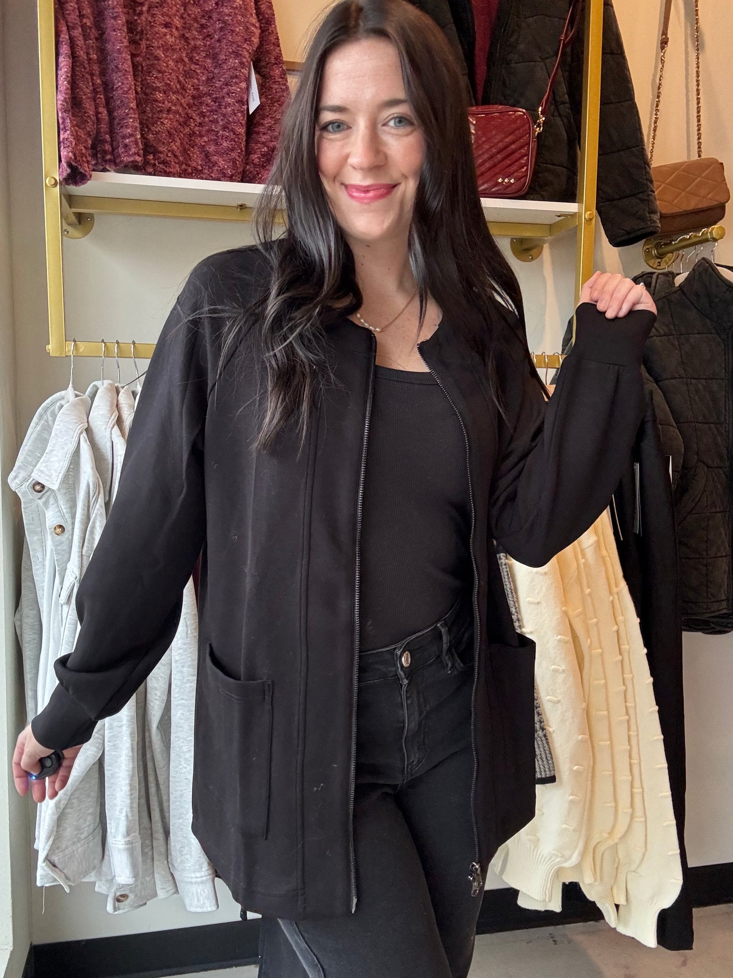 Techno Lux Zipper Cardigan