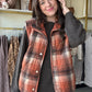 Rust Plaid Puffer Vest
