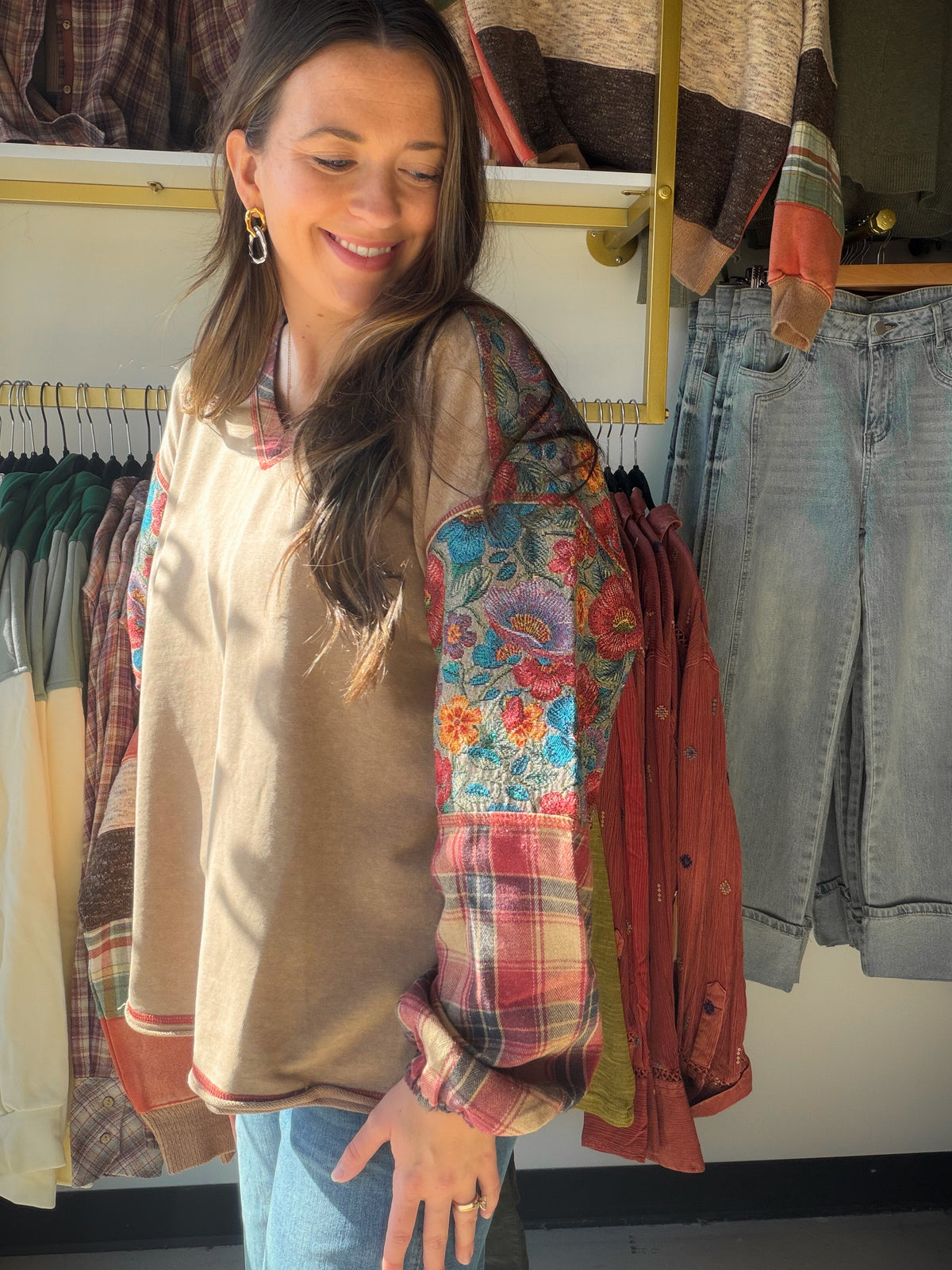 Mixed Media Tapestry Pullover