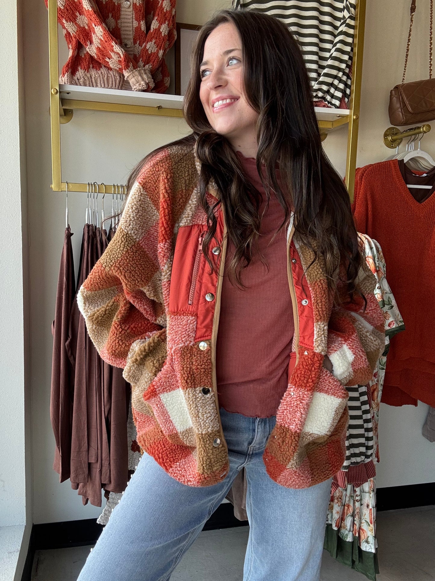 Burnt Sienna Lettuce Trim Top