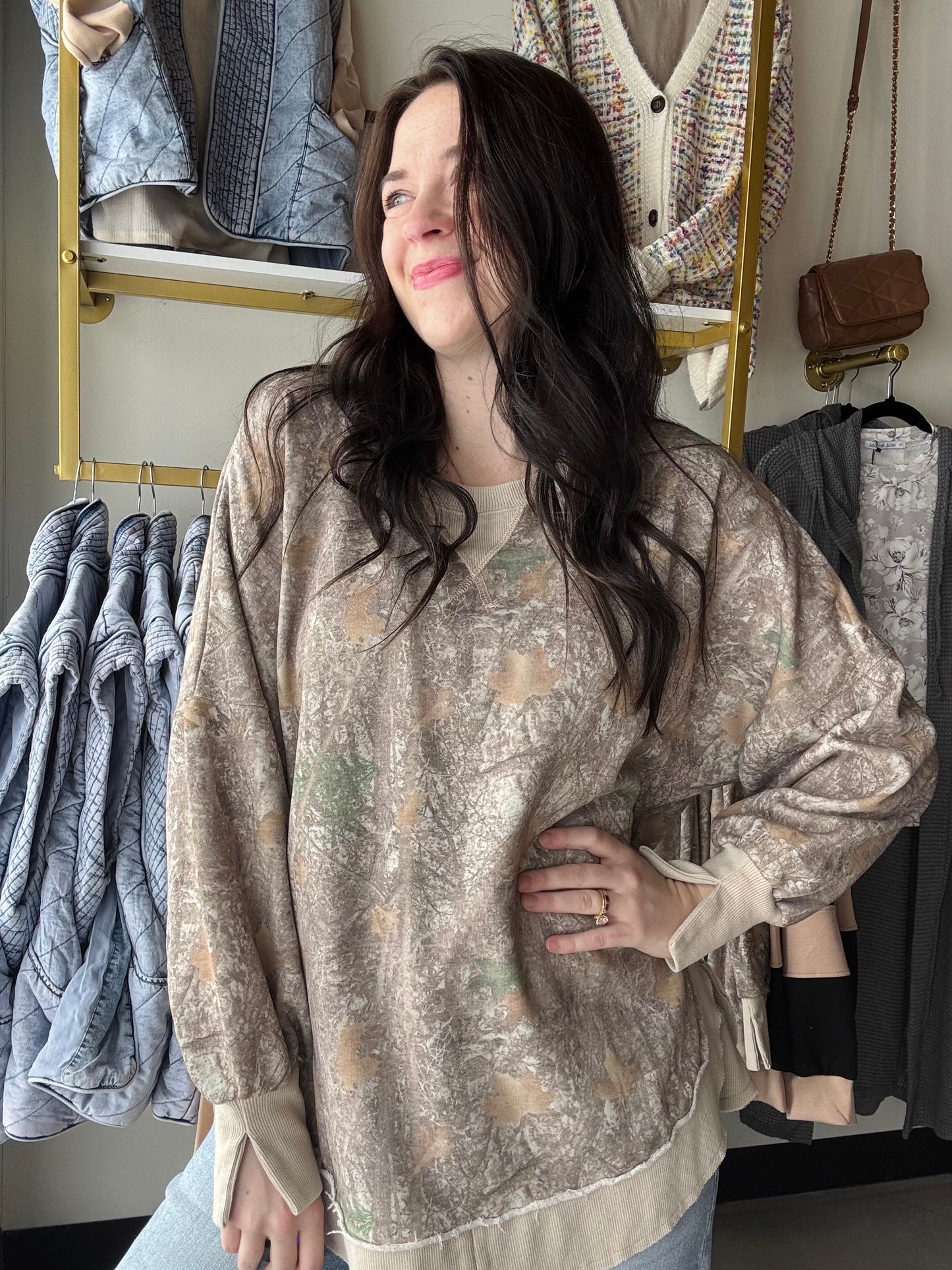 Joss Washed Camo Pullover