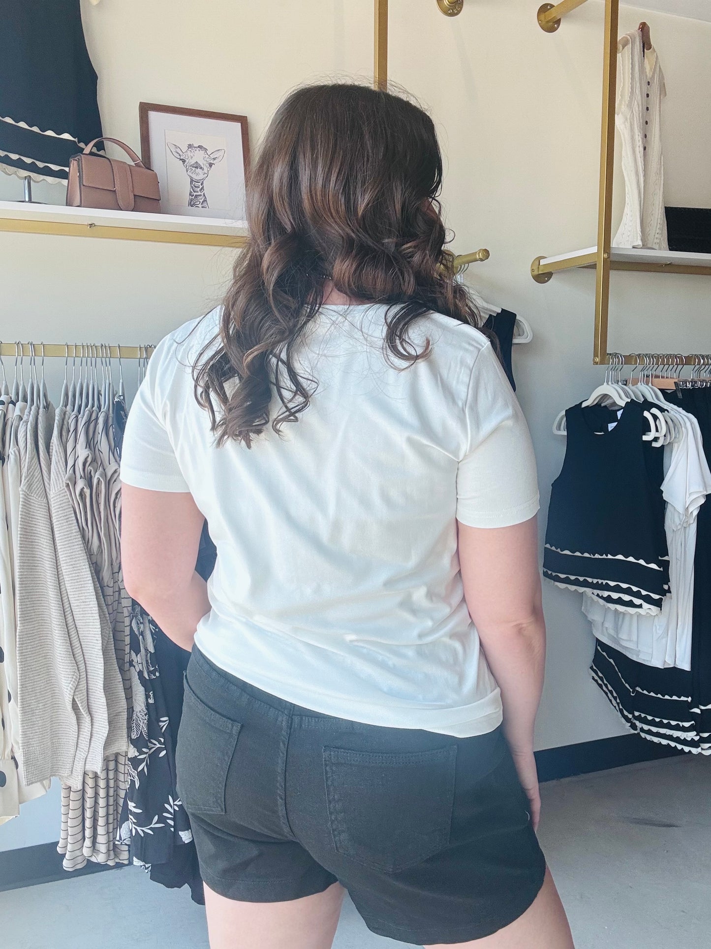 Ivory Rounded Neck Tee