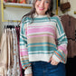 Teal & Pink Color Block Sweater