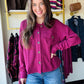Plum Knit Waffle Shacket