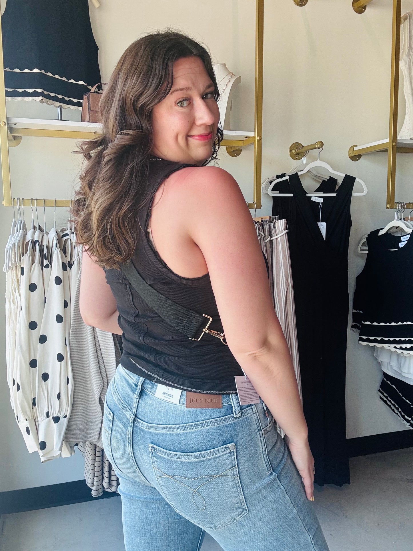 Black Ribbed Knit Tank