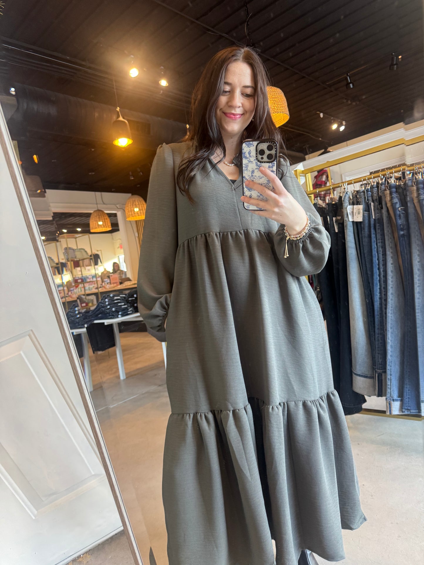 Charcoal Woven Maxi Dress