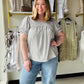 Striped Ivory Smocked Top