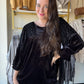 Black Velvet Burnout Top