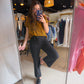 Black Front Crease Crop Denim