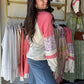 Floral Contrast Raglan Sleeve Top