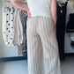 Khaki Stripe Wide Leg Pants