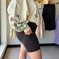 Black Knit Biker Shorts
