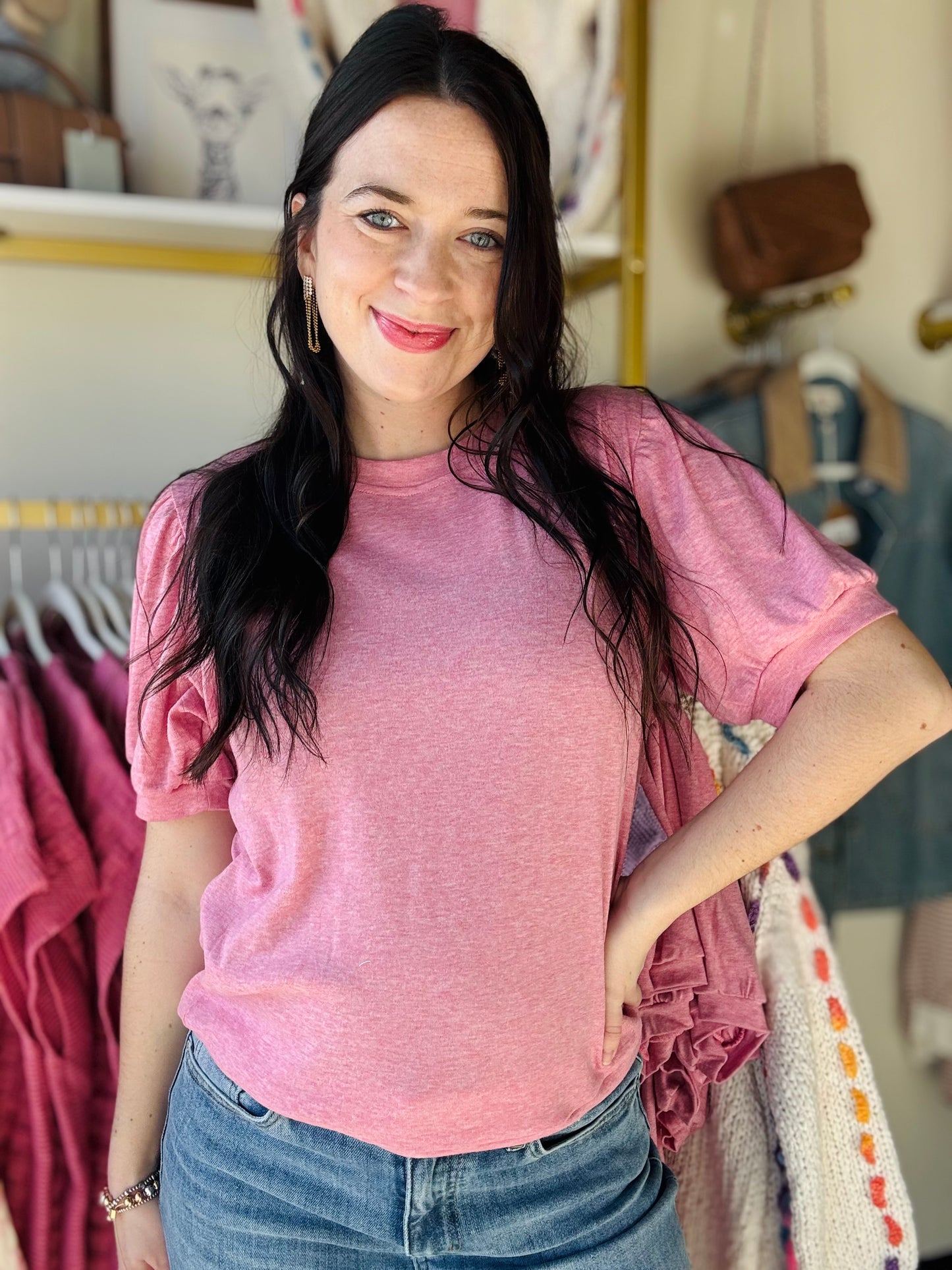 Heathered Pink Katie Cozy Top