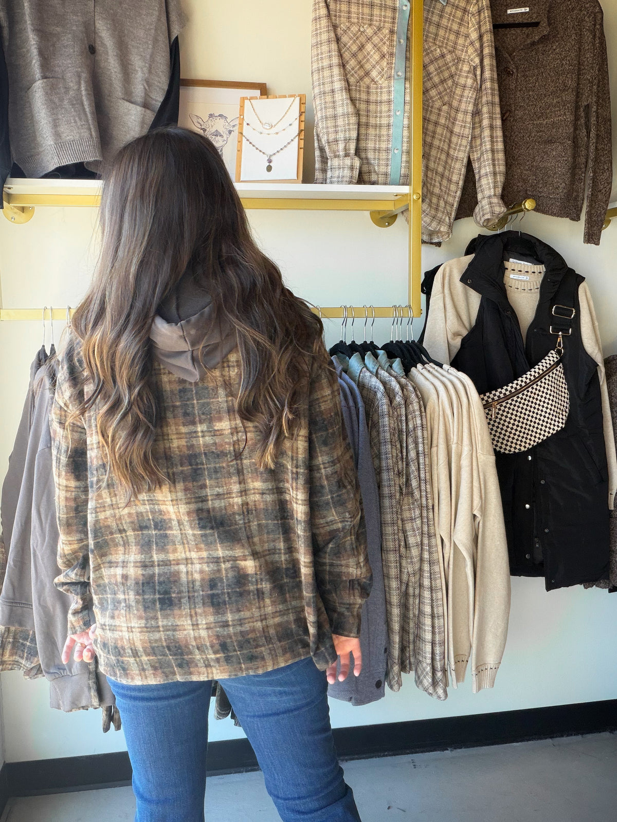 Charcoal Flannel Mix Hoodie