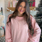 Pink Striped Center Detail Sweatshirt