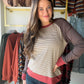 Brown Stripe Ribbed Crewneck