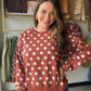 Rust Polka Dot Printed Pullover
