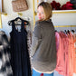 Black and Taupe Cozy Turtleneck