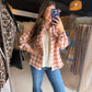 Terracotta Lightweight Plaid Button Up