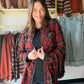 Raw Hem Plaid Jacket