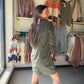 Olive Corduroy Cargo Dress