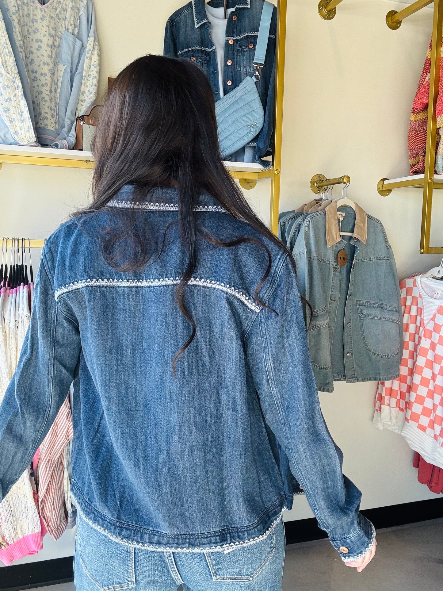 Embroidered Detail Jackie Jacket