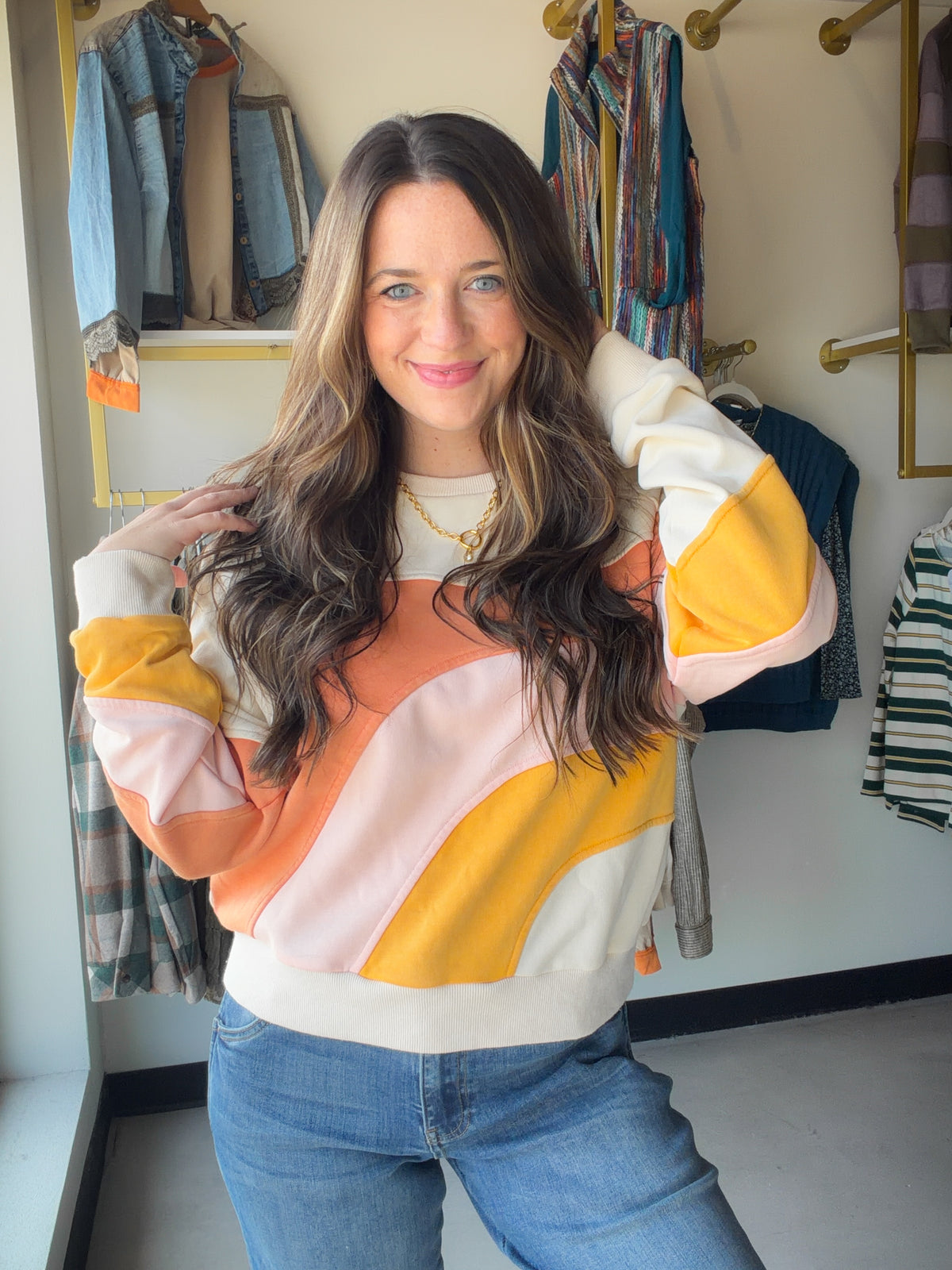 Stone Curved Color Pullover