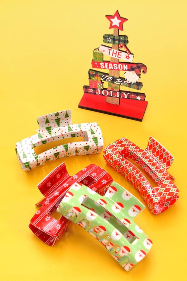 Merry Holiday Claw Clip