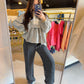 Multi Stripe Charcoal Pullover