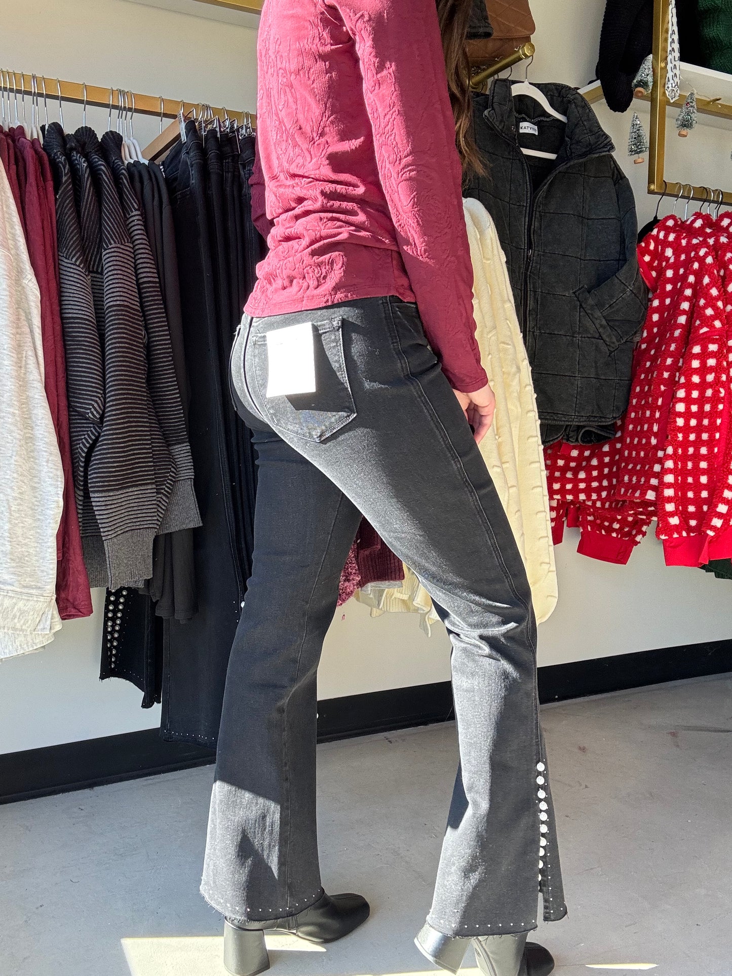 Pearl Embellished Bootcut Jeans