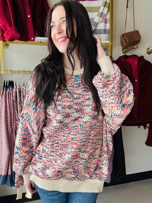 Blueberry Oatmeal Speckled Sweater