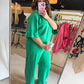 Green Luxeknit Wide Leg Pants
