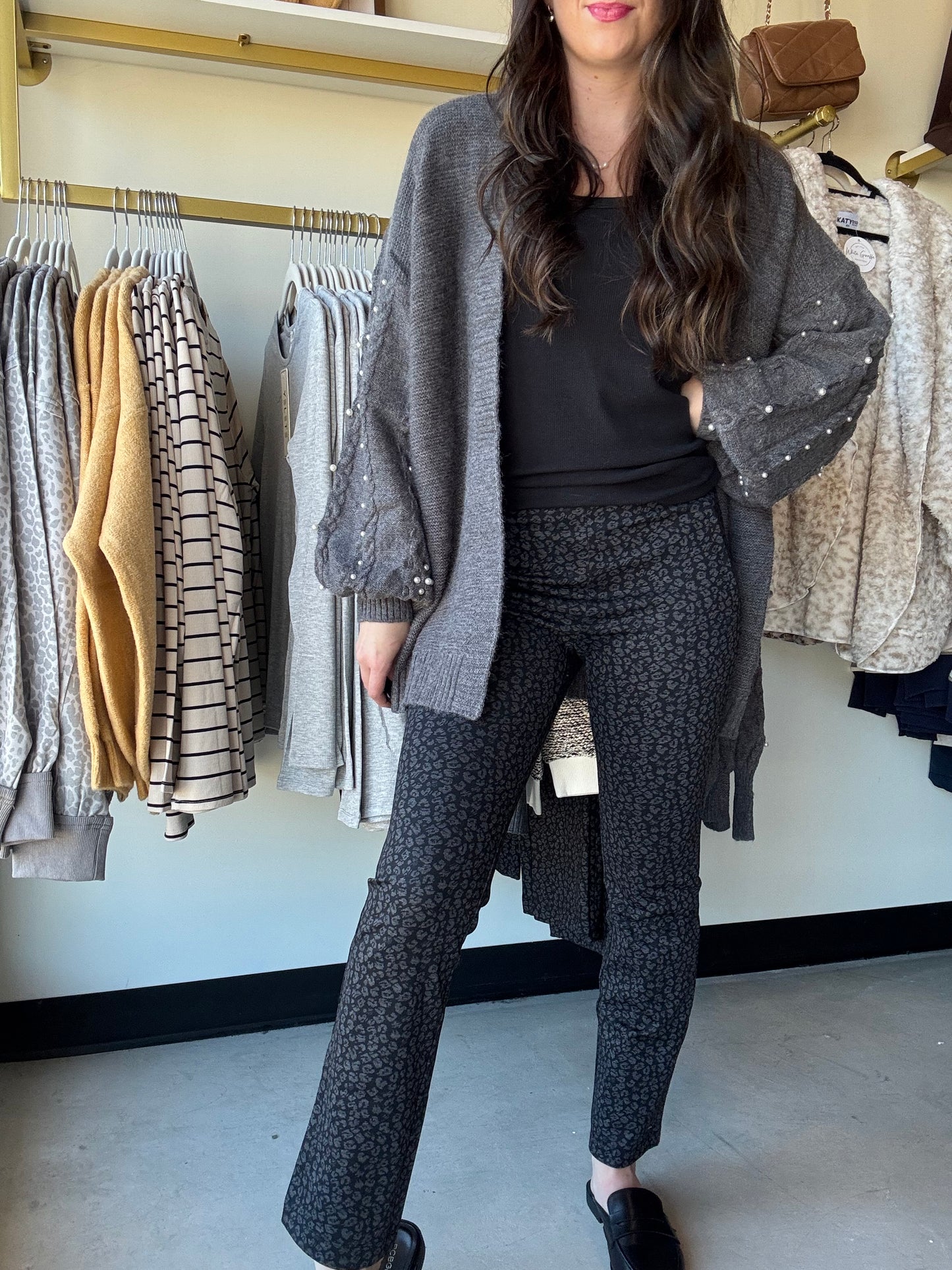 Printed Ponte Pull On Pants