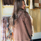 Chocolate Button Hoodie Shacket