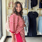 Red Stripe Oversized Lounge Set