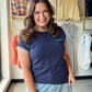 Navy Blanket Stitch Sweater