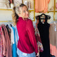 Wine Quilted Quarter Zip