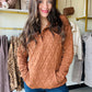 Rust Geometric Snap Pullover