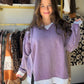 Light Eggplant Acid Wash Pullover