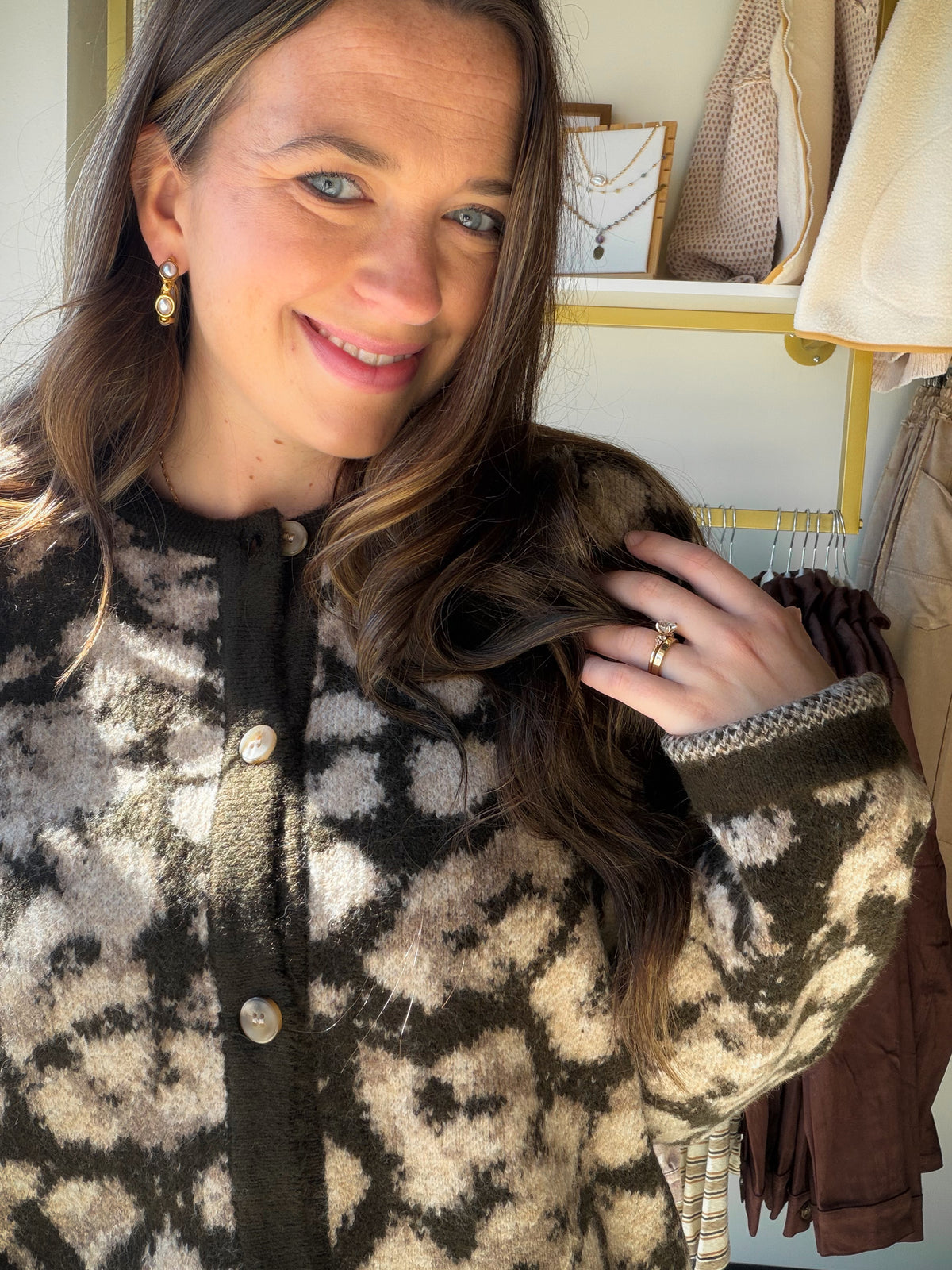 Sadie Animal Print Knit Cardigan