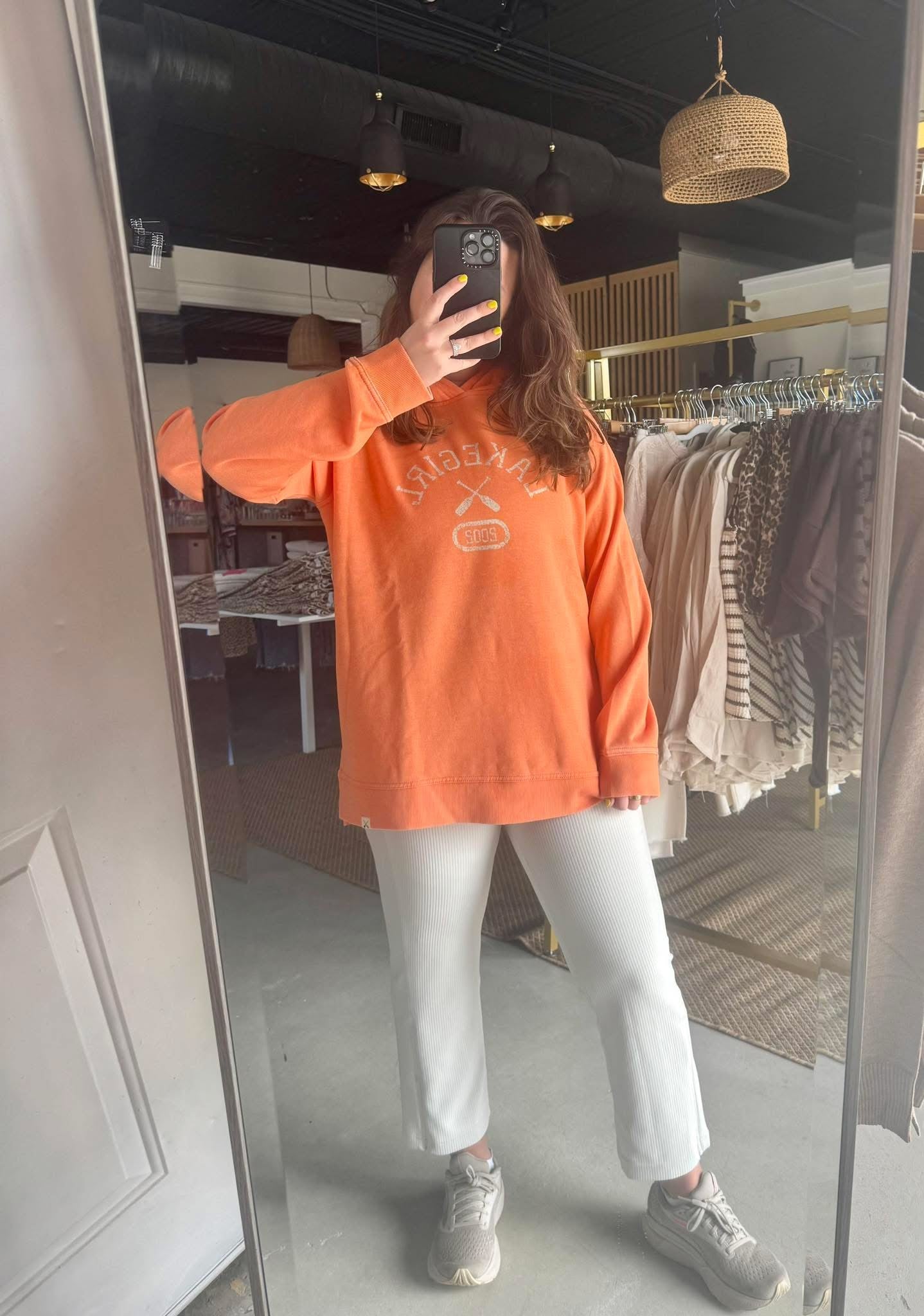 Orange Peel Burnout Hoodie - Lakegirl