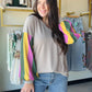 Taupe Accent Sleeve Brushed Top